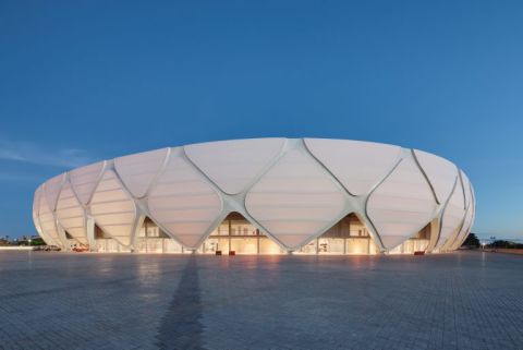 Built for this year's World Cup in Manaus, Brazil, the Amazon Arena's reptilian facade was inspired by wildlife in the surrounding rainforest.