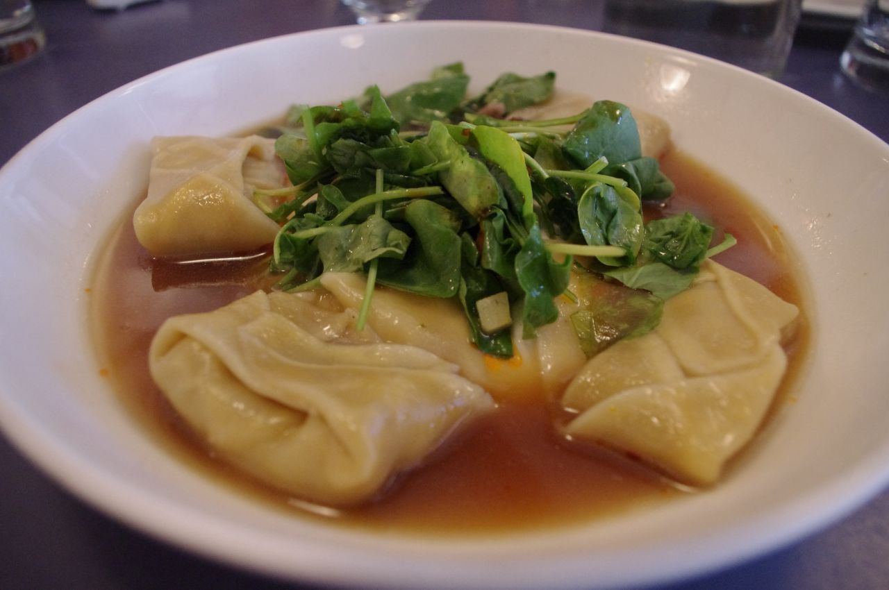 What's a bowl of smoked duck wonton doing in a story about Portland beer? It's from BTU Brasserie, a new Portland Chinese restaurant/brewery where you can get house-brewed rice lager.