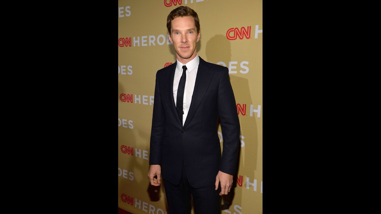 Actor Benedict Cumberbatch was among the celebrities on the red carpet for "CNN Heroes: An All-Star Tribute."