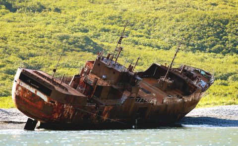 An abandoned ship rests on the shores of the <a href="http://ireport.cnn.com/docs/DOC-1169993">Kamchatka Peninsula</a> in the <a href="http://www.kamchatka.gov.ru/en/index.php?cont=3" target="_blank" target="_blank">Russian Far East.</a> The 900 mile-long peninsula is roughly the size of California and is home to a large collection of volcanoes.