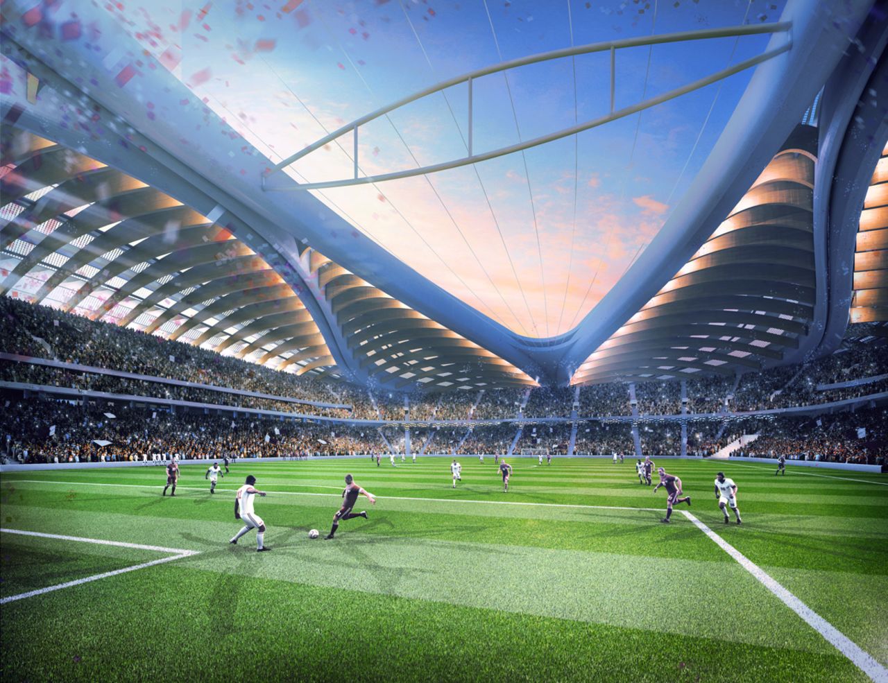 Situated a short distance outside Doha, the Al-Wakrah Stadium was designed by Zaha Hadid Architects and will have a capacity of 40,000. It will also host games up until the World Cup quarterfinals.