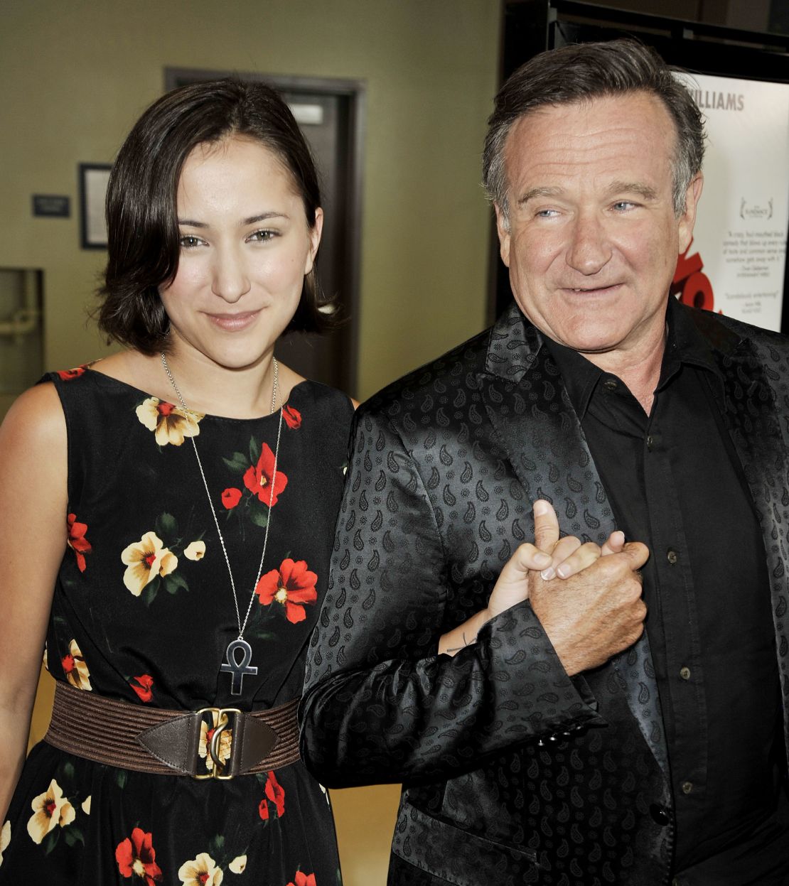 Zelda and Robin Williams attend a premiere in 2009.