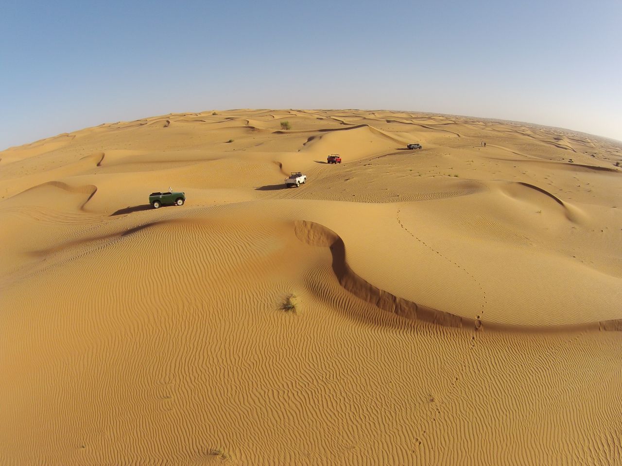 The slower Land Rovers are more gentle on the delicate environment than bigger vehicles used in "dune bashing" trips.