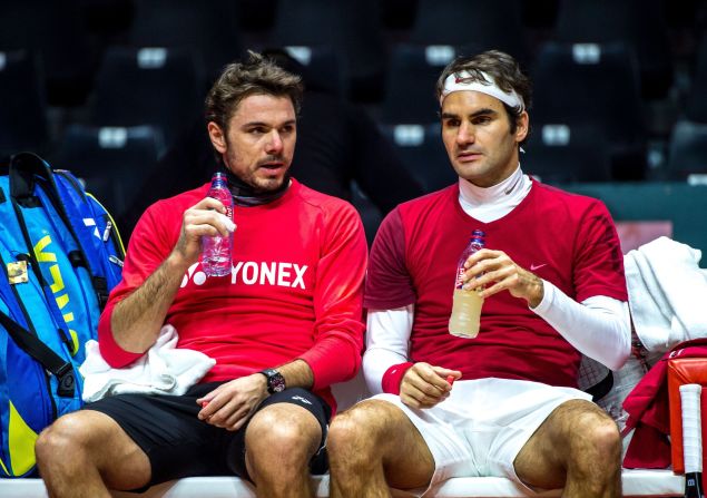 Federer and Wawrinka reportedly had a verbal bust-up Saturday but both said Tuesday any tension was gone. They were on court together Thursday. 