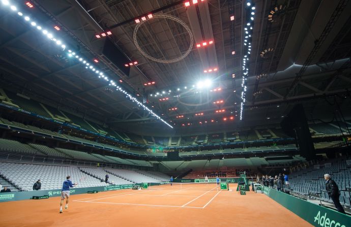 The Davis Cup final is being played in Lille at the Stade Pierre Mauroy, usually the home of Lille in Ligue 1. About 27,000 people are expected to attend per day, which could come close to eclipsing the record for the largest ever tennis crowd for a pro match. 