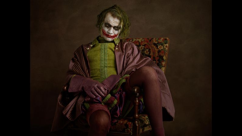 Goldberger assembled a team of 110 people for his project, including five costume designers, seven makeup artists, five hairdressers and 60 actors. Here is his interpretation of the Joker from Christopher Nolan's "The Dark Knight."