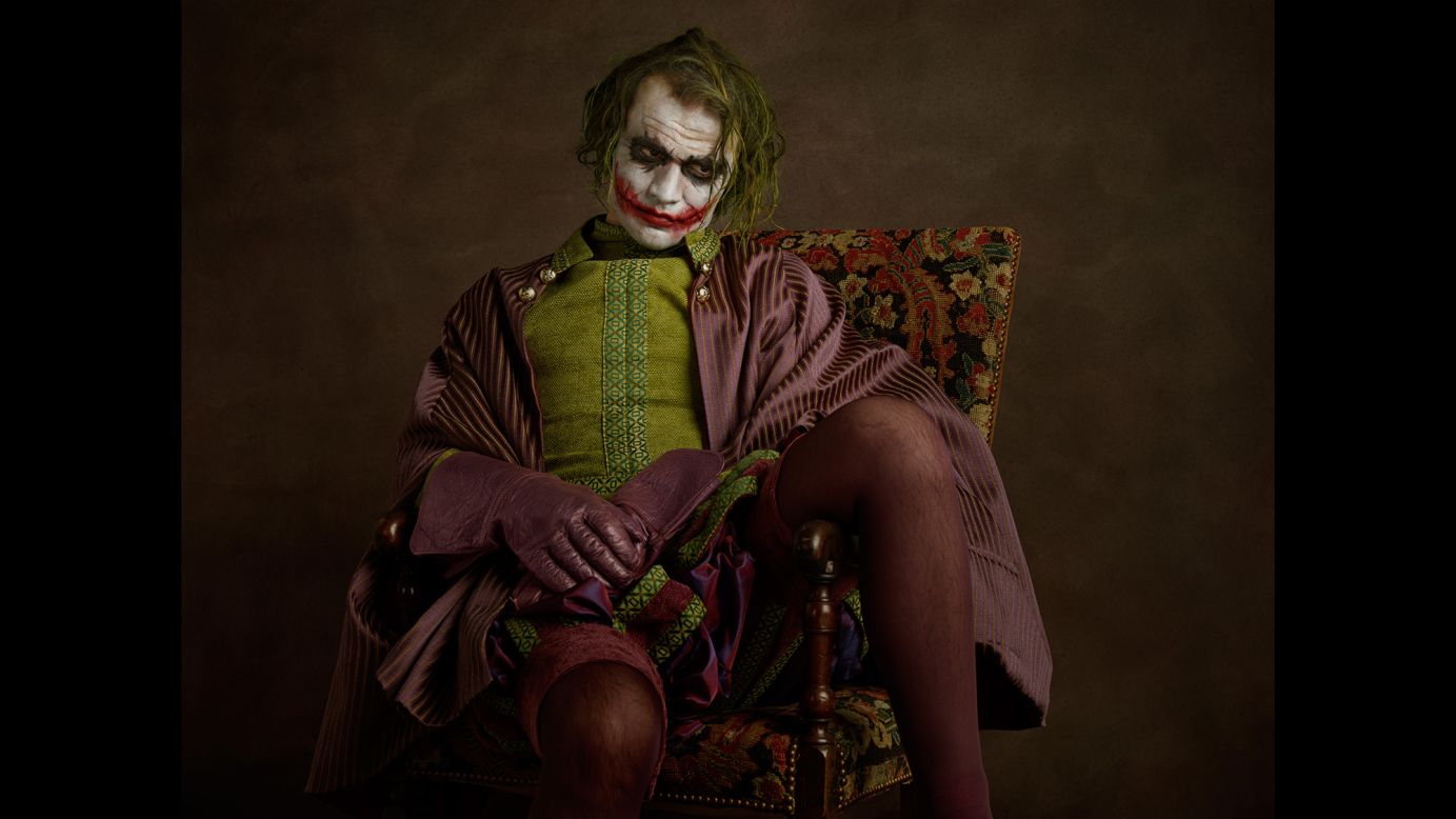 Goldberger assembled a team of 110 people for his project, including five costume designers, seven makeup artists, five hairdressers and 60 actors. Here is his interpretation of the Joker from Christopher Nolan's "The Dark Knight."