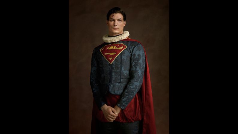 Goldberger wants his portraits to reveal "an unexpected melancholy of those who are to be invincible." This one reimagines Christopher Reeve's Superman.