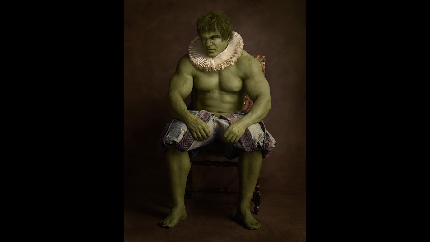 The Incredible Hulk, going retro in a ruffled collar.