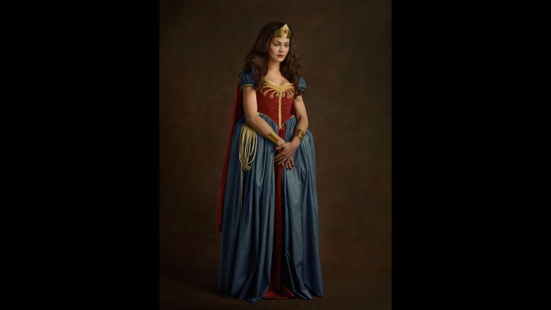 Wonder Woman. The costumes were created by French textile designer <a href="http://www.pinterest.com/jackietadeoni/" target="_blank" target="_blank">Jackie Tadeoni</a>.