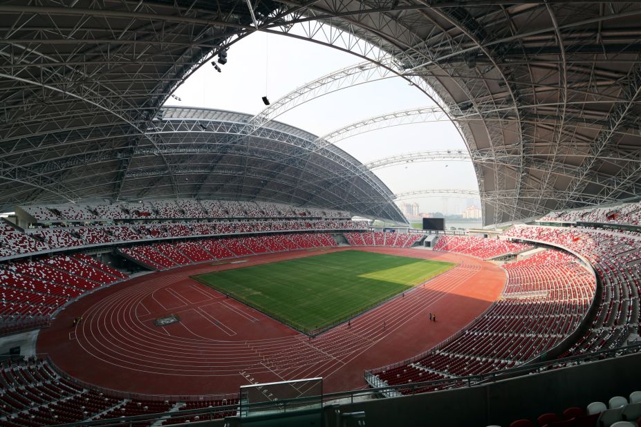 "I don't think anyone had really designed a successful stadium for the tropics before," said architect Clive Lewis of Arup Assocites. "In the past, if they had a tropical rainstorm they pretty much had to cancel the event. And that's where the dome roof concept came from."