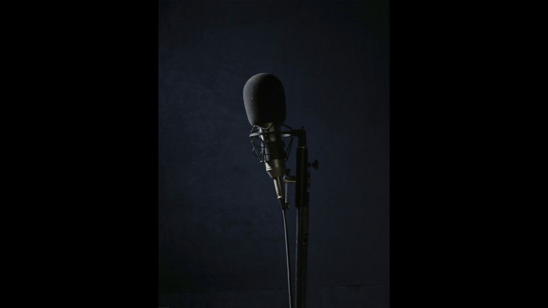 A studio microphone used by the actors of the radio show. 