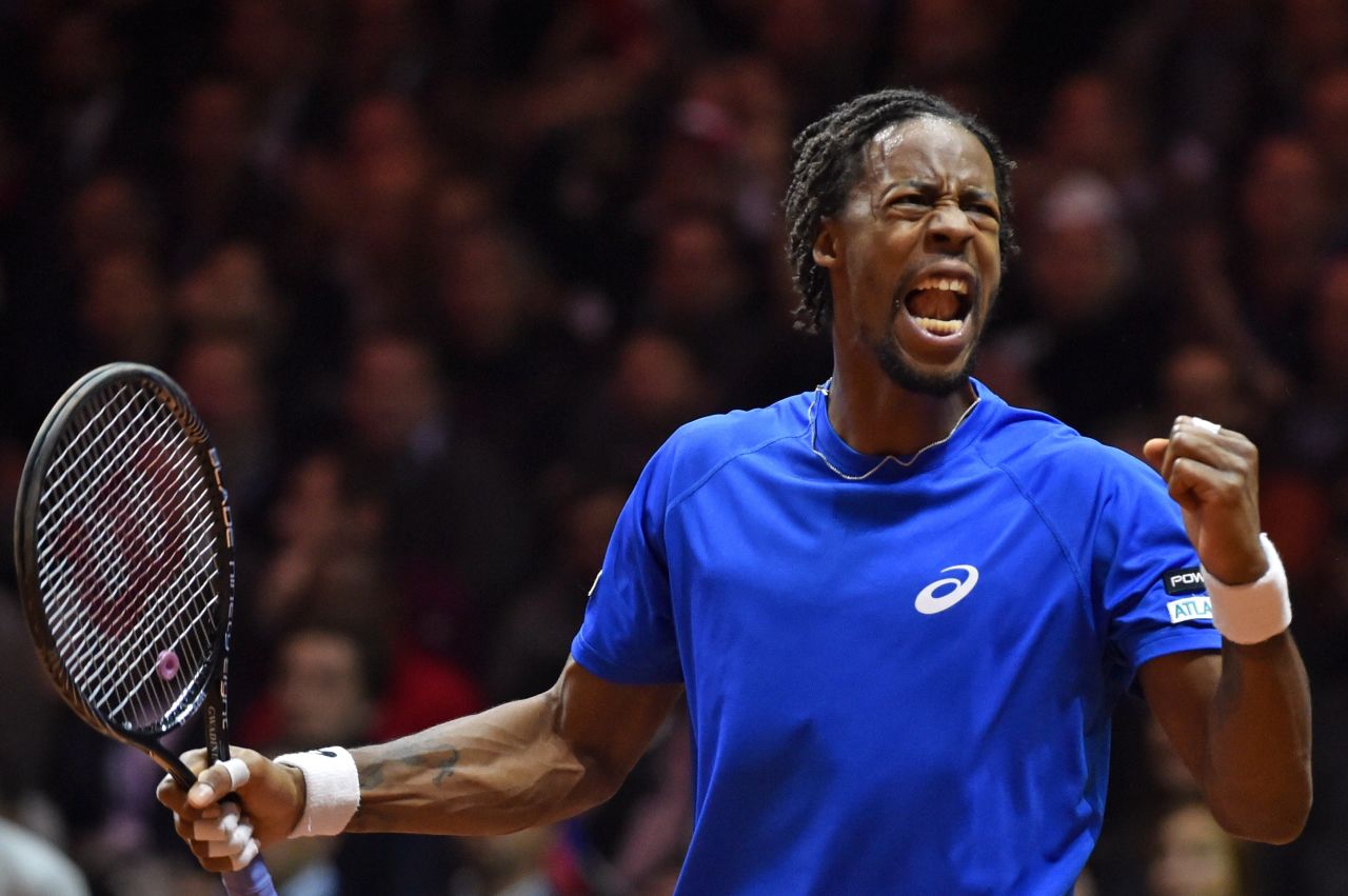 Monfils was in inspired form to draw France level in the Davis Cup final by beating Federer.