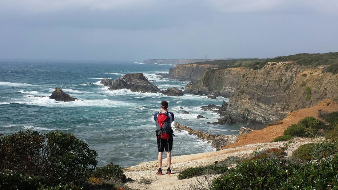 <a href="http://ireport.cnn.com/docs/DOC-1188176">Stephen Briggs</a> stands along the Fisherman's Trail section of the Rota Vicentina on the southern Portuguese coast. He covered more than 30 miles over three days in October, and was rewarded with beautiful coastal views and fresh seafood dinners in small seaside villages. 