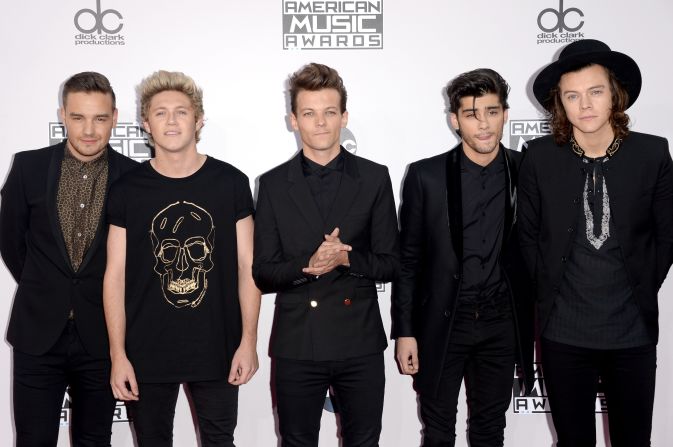 From left, Liam Payne, Niall Horan, Louis Tomlinson, Zayn Malik and Harry Styles of One Direction