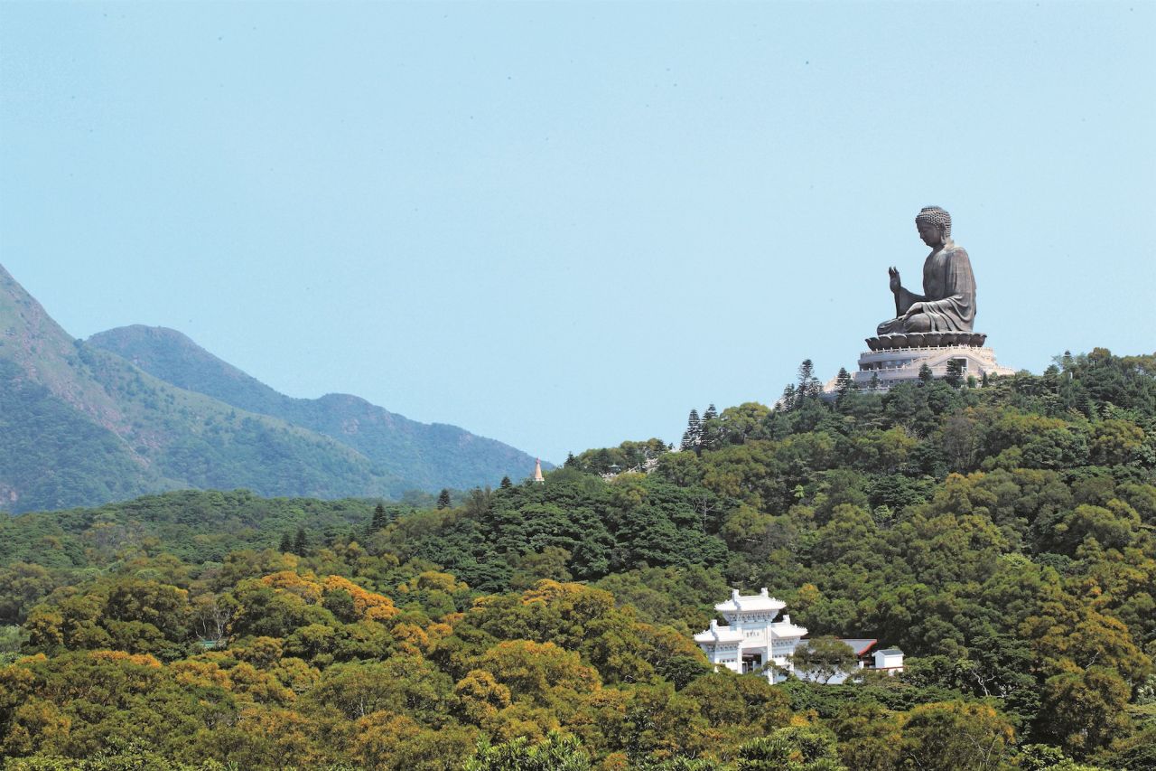 On Lantau Island, Hong Kong's Tian Tan Buddha is said to contain the remains of Shakyamuni, the sage whose teachings Buddhism is based on. 