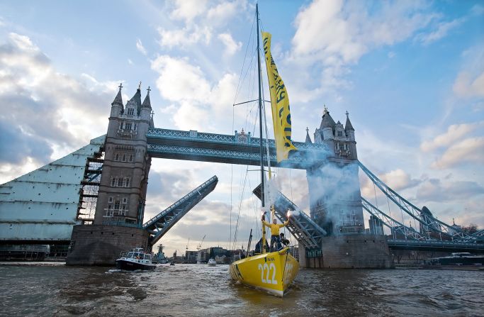 And she traveled the planet in the other direction in the Vendee Globe in 2008/9 before her official homecoming in London.