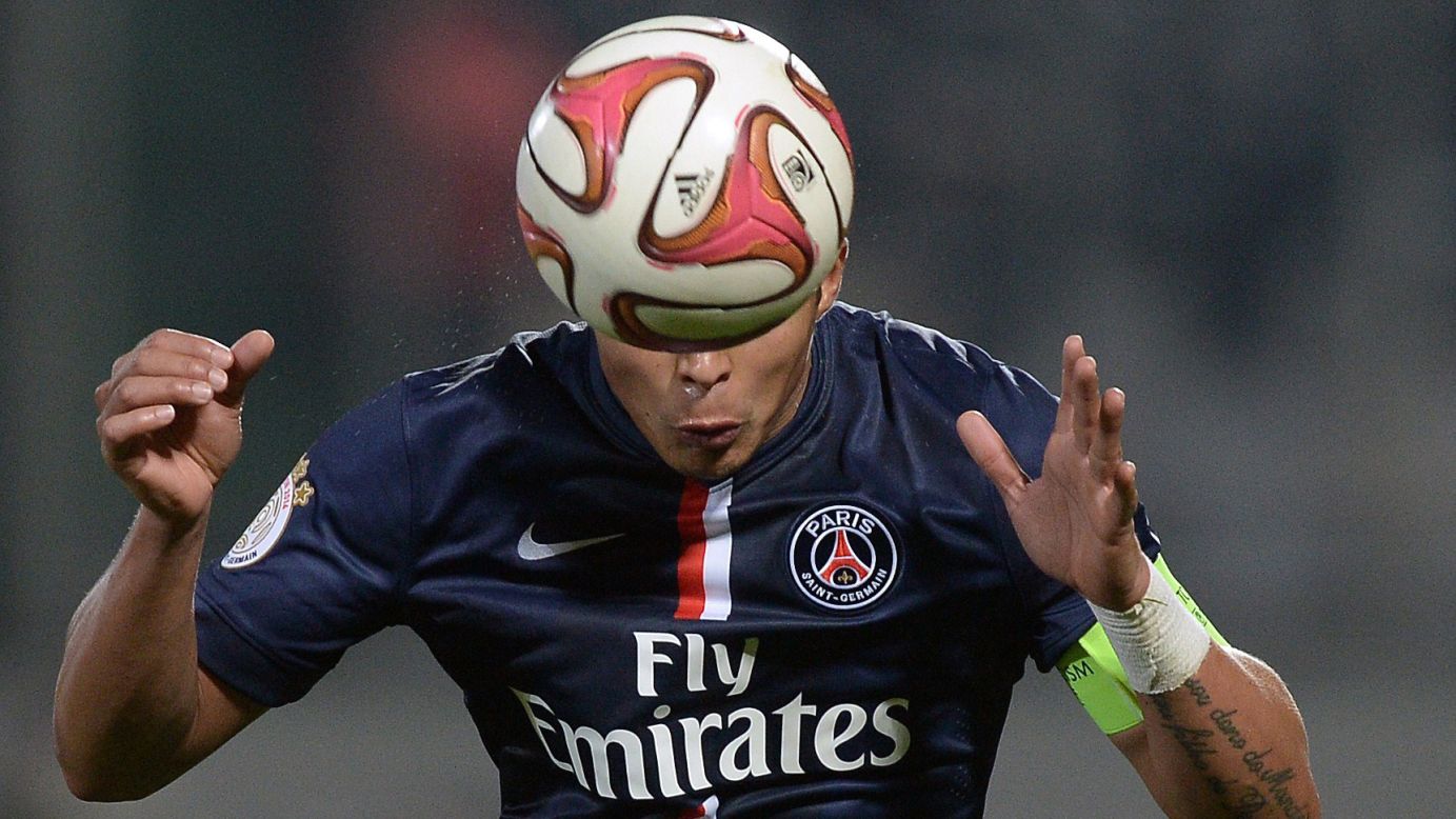 Thiago Silva, a defender for French soccer club Paris Saint-Germain, controls the ball during a match against Metz on Friday, November 21.