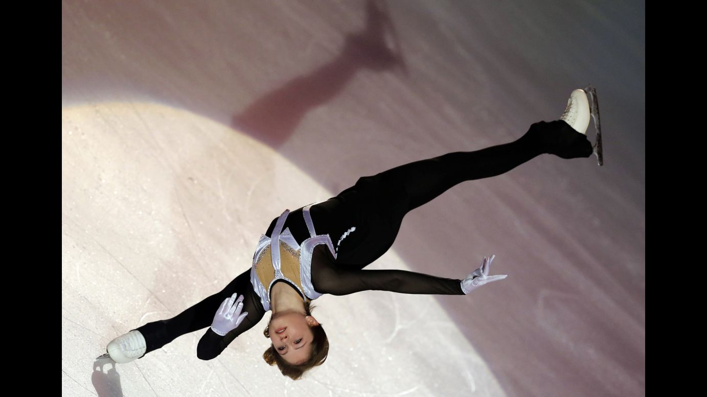 European champion Julia Lipnitskaya performs during the gala exhibition at the Bompard Trophy Figure Skating event held Sunday, November 23, in Bordeaux, France.