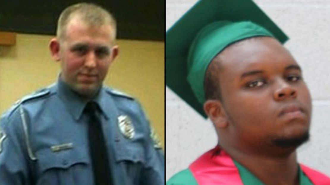 Officer Darren Wilson, left, and Michael Brown