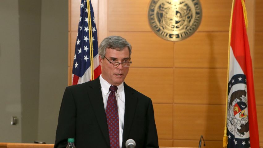 NOVEMBER 24: St. Louis County Prosecutor Robert McCulloch announces the grand jury's decision not to indict Ferguson police officer Darren Wilson in the shooting death of Michael Brown on November 24, 2014, at the Buzz Westfall Justice Center in Clayton, Missouri. Ferguson has been struggling to return to normal after Brown, an 18-year-old black man, was killed by Darren Wilson, a white Ferguson police officer, on August 9. His death has sparked months of sometimes violent protests in Ferguson. (Photo by Cristina Fletes-Boutte-Pool/Getty Images)