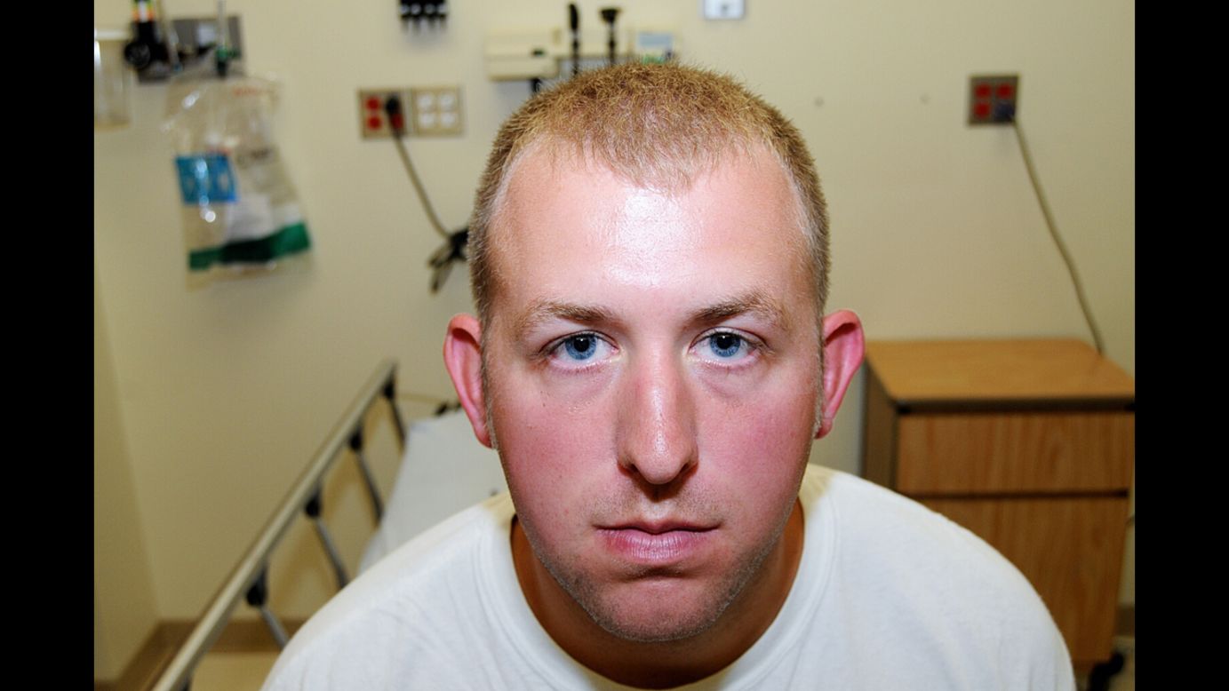 Officials released never-before-seen photos of Ferguson, Missouri, police officer Darren Wilson after it was announced Monday, November 24, that a grand jury had chosen not to indict Wilson for the shooting death of Michael Brown. These photos were taken on the day of Wilson's altercation with Brown, and they were released as part of the evidence that was presented to the grand jury. <a href="http://www.cnn.com/2014/11/25/justice/ferguson-grand-jury-documents/index.html">Read what Wilson told the grand jury</a>