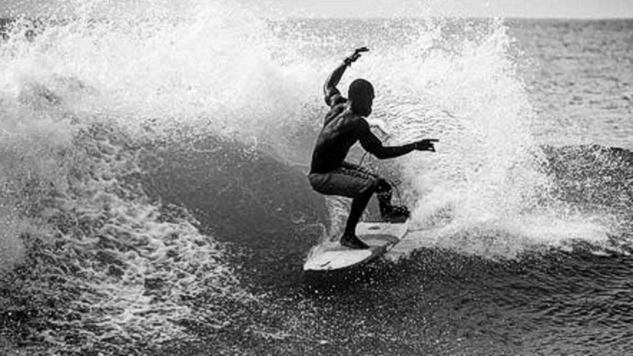 Peter Swen Jr (pictured) was one of the local surfers to take part in the 2013 Liberian National Surfing Championships.