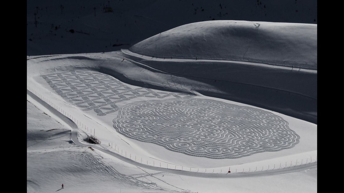 He has created 175 snow drawings in the last 10 years. He intends to create at least 30 more this winter.
