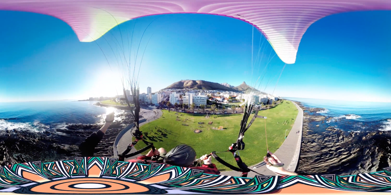 Skydiving in South Africa, part of a virtual tour created by UK studio Visualise