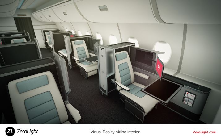 A virtual tour of an airline cabin, courtesy of UK firm Zerolight. 
