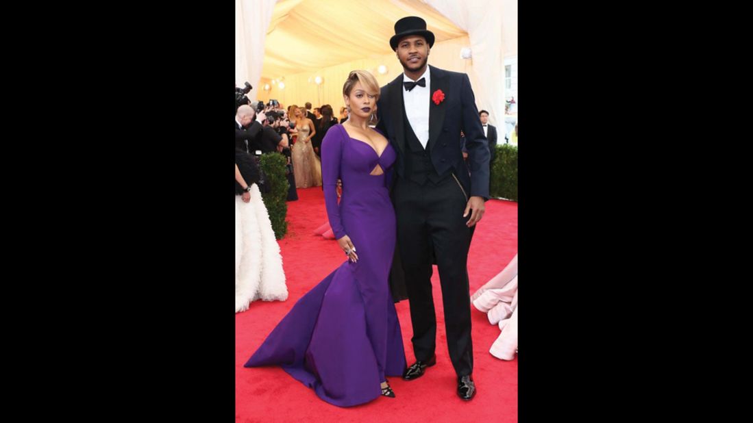 It was Greenfield who convinced basketball star Carmelo Anthony (seen here with his wife) to wear tails to the 2014 Costume Institute Gala at the Metropolitan Museum of Art. 