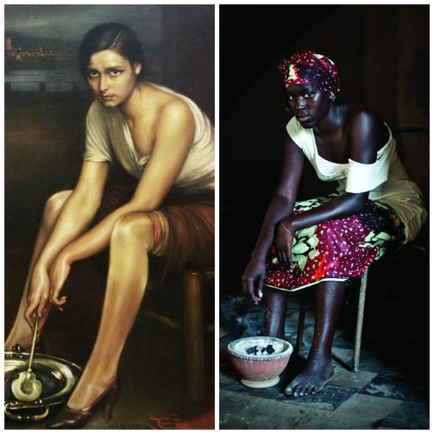 Two cultures unite as photographer Javier Hirschfeld captures Senegalese locals in a style inspired by Spanish painter Julio Romero de Torres. Poised, elegant and striking, Hirschfeld adopts a painterly aesthetic to recreate the painter's most famous works. 