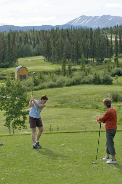 Games often extend well into the night at this nine-hole Canadian golf course within Whitehorse's city limits thanks to summer midnight sun. 