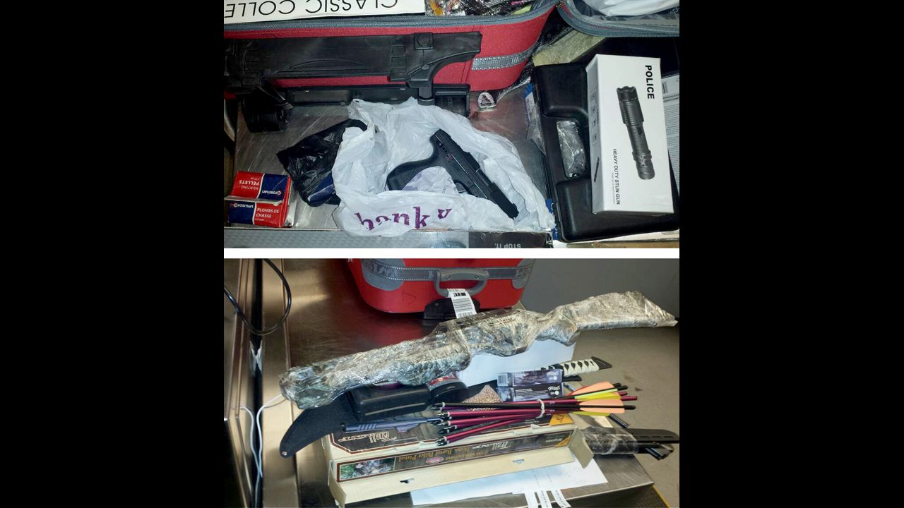 There are rules for checking your weapons, including declaring them to your airline when you check in. A Queens man was caught with an undeclared stash of weapons in his checked bags at John F. Kennedy International Airport in New York. 