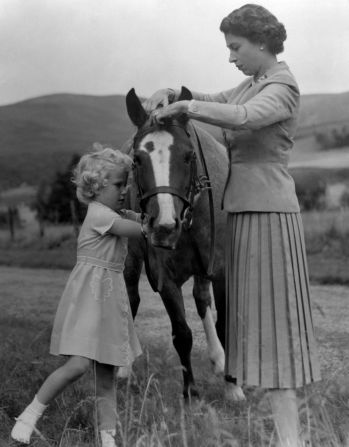The young Queen is pictured in this photograph at Balmoral in 1955.