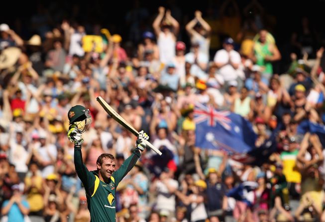 In January 2013, Hughes became the first Australian to make a century in his maiden one-day game. Against Sri Lanka in Melbourne, he made 112 runs from 129 balls. 
