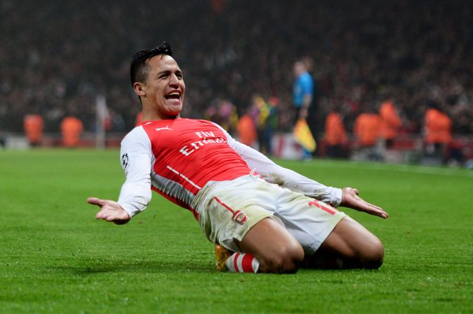 Chile's Alexis Sanchez joined Arsenal in the close season and has been an inspirational player for the north London club. Sanchez has scored 16 goals so far this season.