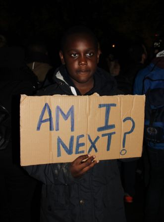 Some protesters expressed their fears that events in Ferguson could be repeated in the UK and elsewhere.