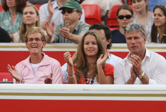 Murray's Mom Judy (left) once described Kim as the "best thing to happen to Andy." They met through Nigel Sears (right) her Dad and a former British tennis coach.