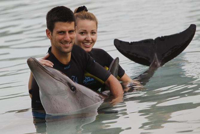 World No. 1 Novak Djokovic married his girlfriend Jelena Ristic after winning a second Wimbledon title in 2014.