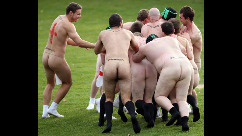 Teams from New Zealand and England compete in a nude rugby match Saturday, June 14, in Dunedin, New Zealand. A nude rugby match has been held in Dunedin every year since 2002.