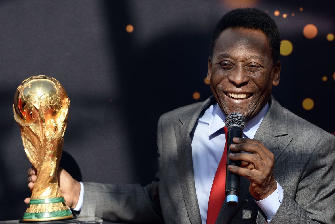 Ask many Brazilians who is the greatest footballer of all time and their answer will be simple: "Pele." The striker, pictured here in 2014, won three World Cups with Brazil between 1958 and 1970.
