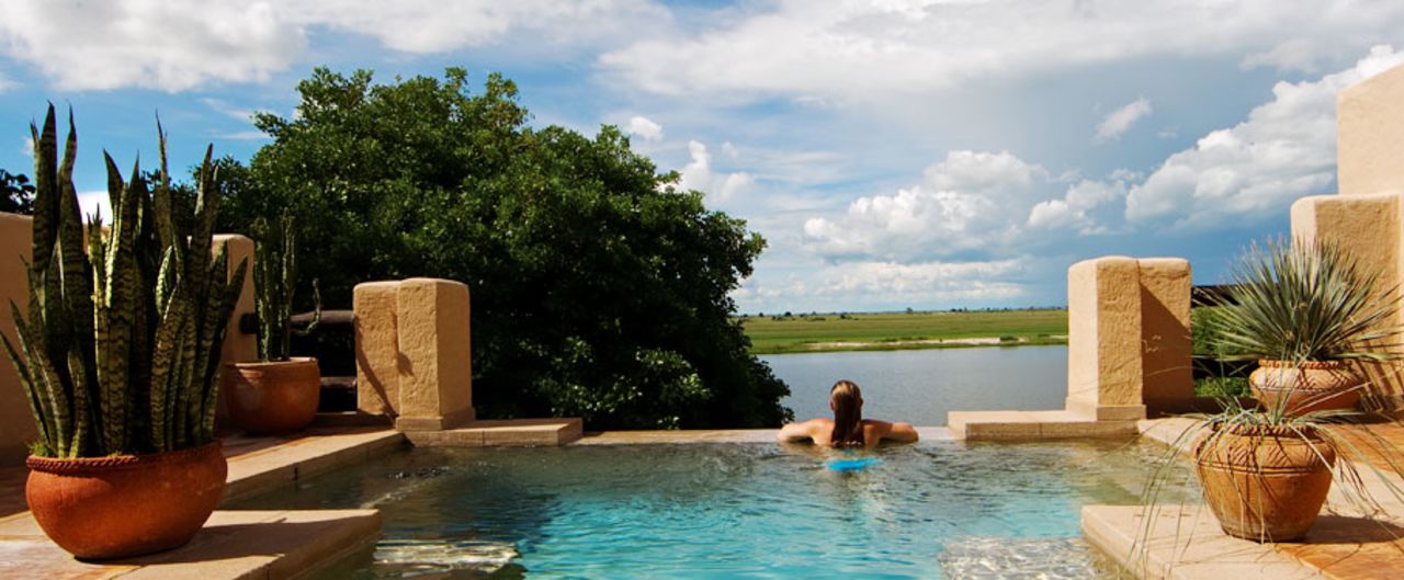 Luxury suites at the Chobe Game Lodge have their own private swimming pools.