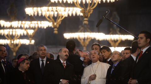 Pope Francis visits Hagia Sophia on November 29 in Istanbul. 