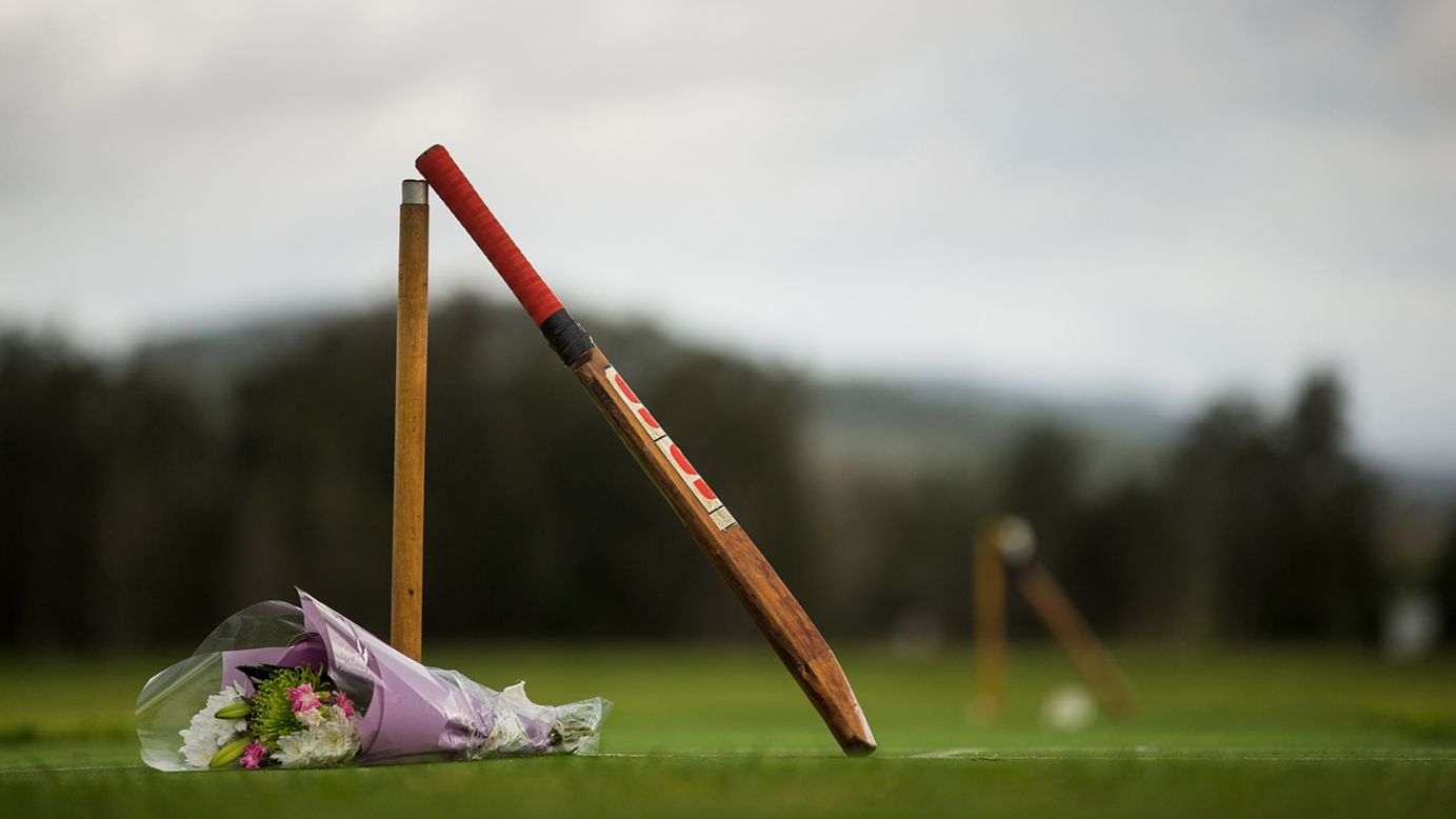 In memory of Australian cricket player Phillip Hughes, cricket bats are placed at Donnelly Welsh Playing Fields in Hughes' hometown of Macksville, Australia, on Friday, November 28. Hughes, 25, <a href="http://edition.cnn.com/2014/11/27/sport/australia-cricket-phil-hughes-obit/index.html">died after he was hit by a cricket ball</a> during a match in Sydney. "Without doubt he was a rising star, with his best cricket ahead of him," said James Sutherland, the CEO of Cricket Australia. "He was a hero to kids around the nation and particularly those around his home grounds of New South Wales."