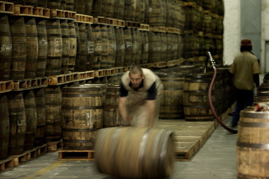 The whisky is stored in wooden casks as it matures. It is during this stage that the whisky takes on new flavors and aromas. As the wood is porous, 3-5% of the whisky is drunk by the barrel or lost to evaporation. This is referred to as the angels' share.