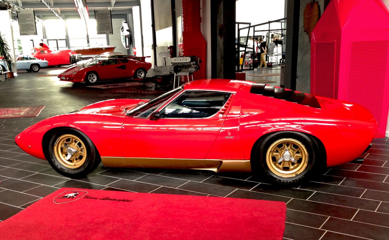 This 1967 Lamborghini Miura is on display at the family-run Ferruccio Lamborghini Museum in Funo.