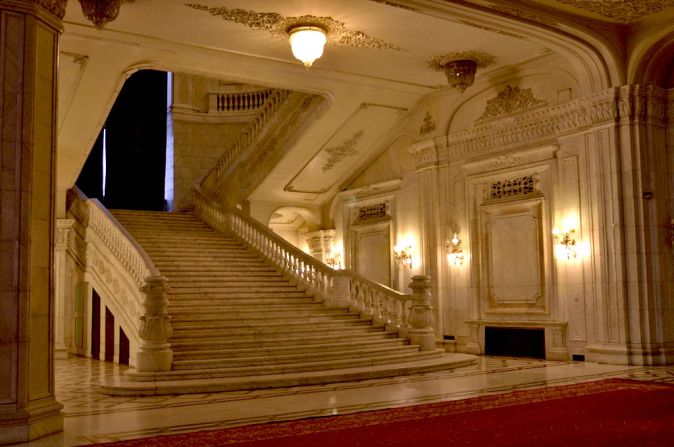 Ceausescu, who was touchy about his small stature, had staircases in the palace rebuilt twice to accommodate his step.