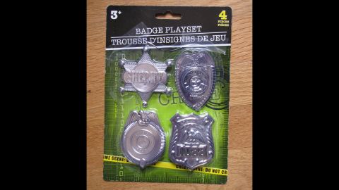 This Badge Playset has a sheriff's star and a "special police" badge that contains lead that is considered above the legal coatings limit. That means a child could suffer from lead poisoning if they were to put the badge in their mouth.