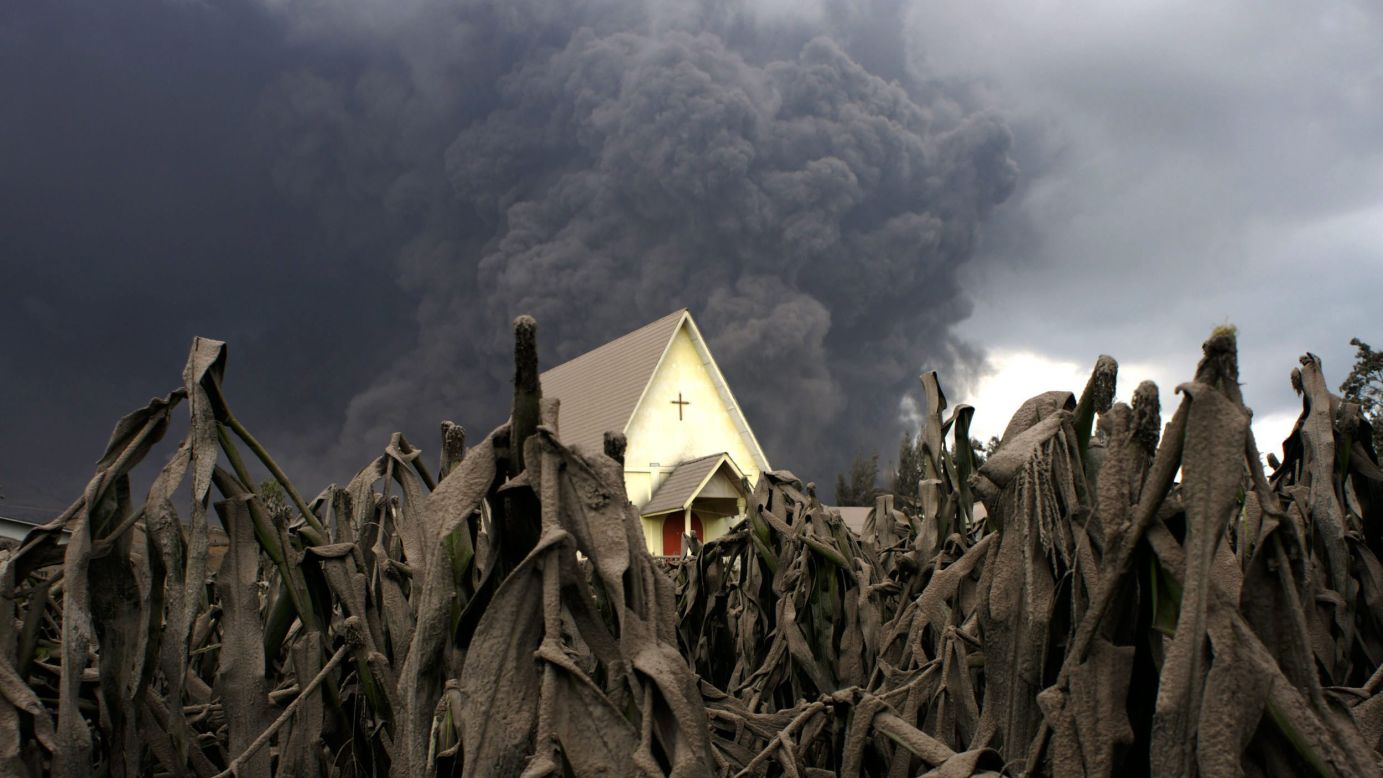 <strong>January 6:</strong> A cornfield in Karo, Indonesia, is covered with volcanic ash following the eruption of Mount Sinabung. <a href="http://www.cnn.com/2013/11/20/world/gallery/recently-active-volcanos/index.html">See other recently active volcanoes</a>